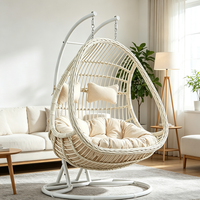 Fauteuil suspendu d'extérieur en rotin pour la vente en gros, chaise balançoire en osier pour jardin, balançoires de patio pour salle à manger, maison, balcon, cour