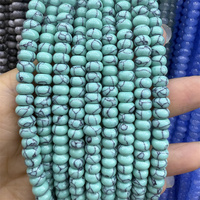 Perles de pierre naturelles 4x6mm, jade coloré, calcédoine, perles rondes, perles en rondelle pour la fabrication de bijoux et les accessoires de bracelets DIY