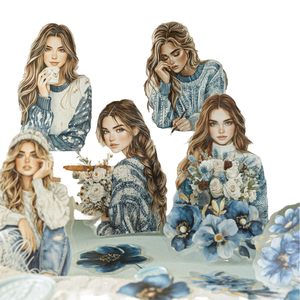 40 autocollants brillants auto-adhésifs par paquet, série Blooming <span class=keywords><strong>Encounters</strong></span>, personnages rétro, décoration de vacances, journalisation DIY - Product Image 1