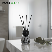 Diffuseur de bureau en verre NOIR, évaporation naturelle, parfum longue durée, élimination des odeurs, aromathérapie, parfum d'hôtel cinq étoiles
