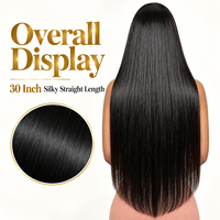 Perruque frontale transparente 13x6 en dentelle, 30 pouces, densité 180%, cheveux vierges raides, sans colle, pré-épilée, ligne de cheveux naturelle, vente en gros