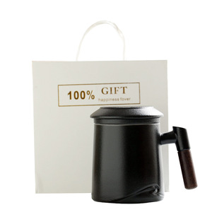 Ceramic <b>Mug</b> <b>Tea</b> <b>Infuser</b> With Lid And Filter Large Capacity Office Home Gift Set Black Sky Blue - Product Image 5