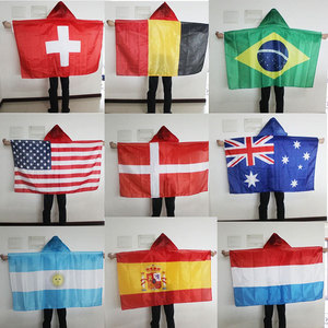 Capa de poliéster hecha a mano personalizada con bandera de 90x150cm, chal con la bandera nacional francesa, suministros para fans, transfronterizo con personalización - Product Image 2