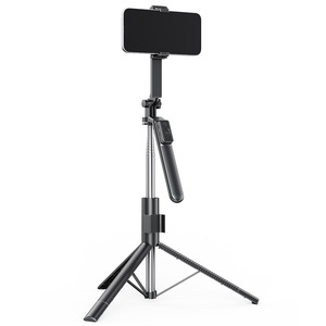 Perche à <span class=keywords><strong>selfie</strong></span> anti-vibration G12 avec lumière d'appoint, <span class=keywords><strong>Bluetooth</strong></span> 360 °   Support trépied rotatif à 4 pieds pour diffusion en direct TikTok - Product Image 1