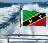 Bandera de Santa Kitts y Nevis de 3x5 pies, poliéster de lujo resistente y duradero, para interiores/exteriores con rayas cosidas y ojales de latón