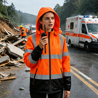 Chaqueta de Seguridad Impermeable de Alta Visibilidad, Chaqueta de Trabajo de Forro Polar Cálido y Resistente al Viento, Chaqueta de Construcción Reflectante de Alta Visibilidad para Hombre