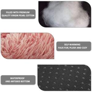 Cojín de lujo de felpa para mascotas, cama redonda suave para perros y gatos en rosa, gris, blanco, venta al por mayor para invierno, estilo clásico moderno - Product Image 6