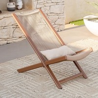 Chaise en rotin de loisirs en plein air nordique et Table basse canapé inclinable pliant pour balcon cour sommeil pour utilisation dans le parc