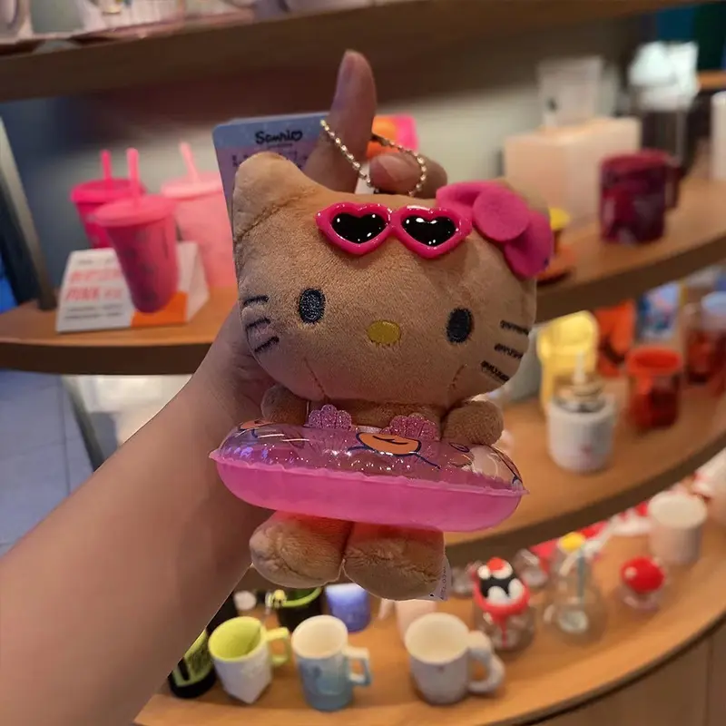 Cartoon 10cm Animal KT cat Wallet Keychain doll Wallet Can Be Customized Crossbody Coin Wallet Keychain doll