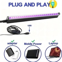395-410nm 24LEDs 5 v USB UV Purple Light 365 Violet T5 Tube pour décoration de fête de vacances