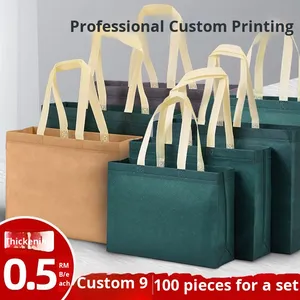 Bolsa de Tela No Tejida Personalizada con Logotipo, Tamaño Personalizado, Cierre de Broche Oculto, Diseño de Alta Gama y Moderno con Patrón de Letras - Product Image 3