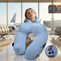 Oreiller de voyage gonflable léger et portable en forme de U, logo personnalisable, aide au sommeil pour avion, voiture, protection du cou