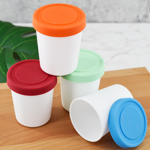 Ice Cream Bucket với Silicone Nắp Ice Cream cup nhựa tái sử dụng ice cream Bucket - Product Image 4
