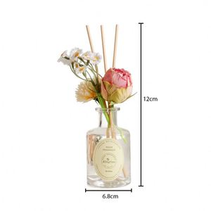 Kongfline Glass Reed <b>Diffuser</b> Set with Natural <b>Flower</b> Aroma Sticks Room Fragrance - Product Image 2