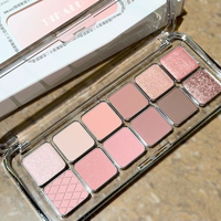 Palette de fards à paupières 12 couleurs, tons mats et irisés pour le quotidien, palette de maquillage multi-usages effet ciment scintillant