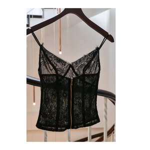 เสื้อชั้นในลูกไม้สุดชิคสีดำและสีขาวสำหรับผู้หญิงกระโปรงยาวกระโปรงสำหรับผู้หญิงและเครื่องแต่งกายสุดหรูสไตล์เวียดนาม - Product Image 5