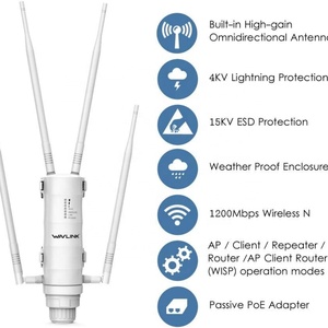 Wavlink WN572HP3 WING 12M AC1200 อุปกรณ์กระจายสัญญาณไวไฟภายนอกอาคารแบบสองย่านความถี่ กำลังส่งสูง พร้อมระบบขยายสัญญาณ/เชื่อมต่อแบบ Mesh รองรับ Passive POE และเสาอากาศ - Product Image 5