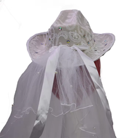 Manwu personalizzabile LED bianco chiaro cappello da sposa velo da donna stile occidentale cappello da Cowgirl per feste di addio al celibato per scene all'aperto