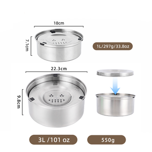 33.8oz/101oz/189.3oz bol flottant anti-éclaboussures en acier inoxydable pour chien de compagnie empêcher le renversement de la bouche humide bol en métal de conception séparée - Product Image 6