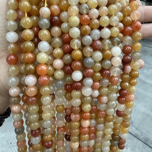 Perline Rotonde Lisce in <span class=keywords><strong>Giada</strong></span> Dorata <span class=keywords><strong>Naturale</strong></span> Colorata Hui Rui 4mm-12mm, Perline Distanziatrici Sciolte per Creazione di Gioielli - Product Image 5