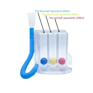 ขายส่งอุปกรณ์ฝึกหายใจราคาถูกแบบพกพา 3 ลูกหายใจออกกําลังกายสามลูกแรงบันดาลใจ Spirometer