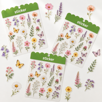 Pack d'autocollants personnalisés en PVC découpé à l'emporte-pièce, motif champignon, botanique et papillon, résistant à l'eau et aux UV, pour journal, carnet, coque de téléphone, bouteille d'eau, cadeau