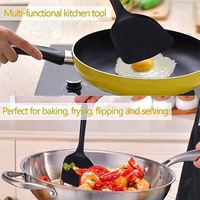 Nouvelle conception, spatule à crêpes en silicone sans BPA, résistante à la chaleur, pour la cuisine, la préparation des aliments, spatule à wok avec poignée debout