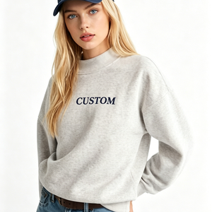 <span class=keywords><strong>Sweat</strong></span>-shirt ample à col montant pour femme 2026 – Pull court oversize à manches longues pour adolescentes – Tendance hiver - Product Image 1