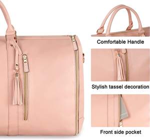 Grands sacs de voyage pour femmes, sacs à vêtements de voyage en gros, 2 en 1, sac de voyage en cuir PU suspendu, cadeaux pour femmes - Product Image 3