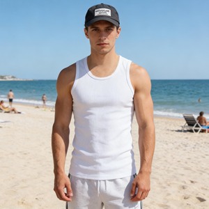 <span class=keywords><strong>Canotta</strong></span> da <span class=keywords><strong>Uomo</strong></span> Personalizzata Economica per Palestra, in Cotone Elastico Tinta Unita, Stampa DTG, per l'Estate - Product Image 1