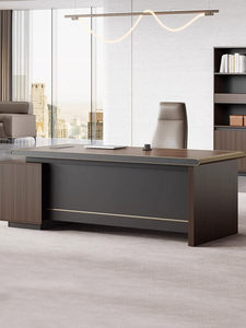 <span class=keywords><strong>Bureau</strong></span> d'angle de luxe léger haut de gamme, nouveau style 2025, avec armoire auxiliaire en panneau de densité, usage commercial, simple, moderne, petit format - Product Image 4