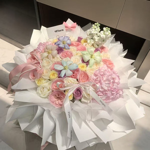 Ramo de Rosas de Seda de Lujo para el Día de San Valentín 2025, Muñeca de Peluche Rosa Premium, Regalo Romántico Oculto, Regalo de Amor de Alta Gama, Sorpresa - Product Image 3