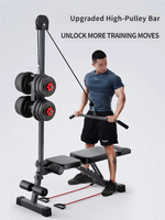 Banc de musculation pliable et réglable avec support pour sit-up, équipement de fitness multifonctionnel pour la maison, idéal pour les exercices avec haltères et les développés couchés.