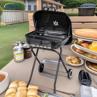 Barbecue en fer de qualité supérieure, portable, pliable, avec allumage assisté par ventilateur, 2 en 1