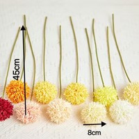 Venta caliente de alta calidad hecha a mano moderna tela de seda pompón crisantemo flores artificiales de diente de león Navidad boda hogar