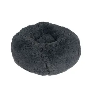 Fabrikant Groothandel Roze Luxe Donut Ronde Pluche Hond Kat Bed