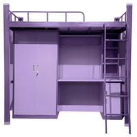 Lit superposé en métal personnalisé pour dortoir avec escalier taille Queen, design moderne pour application scolaire