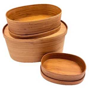 Bamboo Bread <b>Box</b> <b>Set</b> Deep Carbon Various Sizes Home Restaurant Storage Rack Multi Functional - Product Image 2