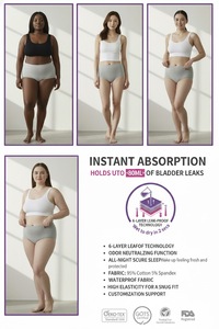 ไฮจีอา กางเกงในผ้าฝ้ายออร์แกนิคแบบเป็นมิตรต่อสิ่งแวดล้อม สำหรับทุกวัน ไซส์พลัส ซักได้ ซึมซับสูง 80 มล. ใช้ได้กับประจำเดือนอย่างยั่งยืน - Product Image 4