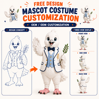 Costume de Mascotte Personnalisé Colombe Adulte, Costume de Personnage en Peluche Oiseau Blanc, Fabricant OEM ODM, Matériau EVA, Événement Scolaire, Noël