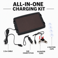 Maxsolar MAX-AM4.5 Panneau Solaire Amorphe 4,5W 18V avec Chargeur de Batterie à Efficacité de 8% et Mainteneur de Charge Lente et Pince Crocodile