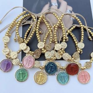 <span class=keywords><strong>Pulsera</strong></span> ajustable con cuentas <span class=keywords><strong>de</strong></span> oro para <span class=keywords><strong>la</strong></span> <span class=keywords><strong>vida</strong></span> diaria, abalorio <span class=keywords><strong>de</strong></span> <span class=keywords><strong>pulsera</strong></span> con Jesús, joyería cristiana, superventas, 2 unidades - Product Image 1