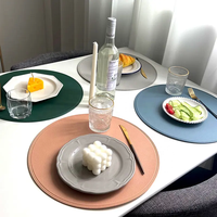 Napperons en cuir de haute qualité sous-verres ensemble tapis de Table antidérapants chaleur salle à manger tapis de tasse de Table en cuir