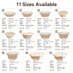 Bols jetables compostables en amidon de maïs de 1000 ml (35 oz) avec couvercle, biodégradables, écologiques, en PLA, pour soupe, salade, ramen, à emporter - Product Image 5