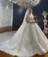 Robe de mariée 2025, paillettes, dentelle française, robe de mariée, robe de soirée élégante, princesse blanche, robe de mariée musulmane de luxe
