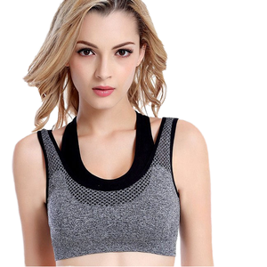 Soutien-gorge de sport ajustable à maintien élevé pour femme, respirant, ajouré, pour l'entraînement, la gym, le fitness, la course et le yoga, avec logo frontal, vente en gros - Product Image 4