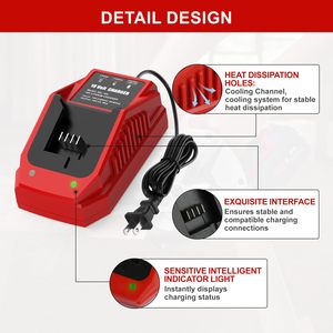 VICTPOWER 18V 3A เครื่องชาร์จเร็วสำหรับมิลวอกี M18 สถานีชาร์จแบตเตอรี่ลิเธียมไอออนสำหรับ M18 เครื่องมือไฟฟ้าแบตเตอรี่แบบชาร์จไฟได้ - Product Image 4