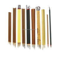 Délicat Nail Art Liner Brosse Poignée En Métal Belette Fibre Cheveux Base En Bois Forme Ovale Manche En Bambou pour Fine Liner Nail Painting