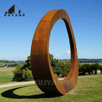 QUYANG Villa Yard Décoration Conception Antique Irrégulière Abstraite En Acier Inoxydable Statue Rusty Corten Steel Sculpture