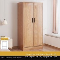 Armoire de chambre moderne et minimaliste en bois massif, double porte, tiroirs, gain de place, style panneau, pour petit appartement